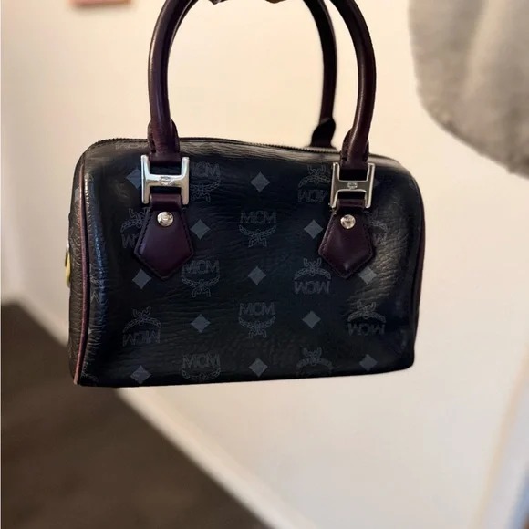 MCM Black Satchel with Colorful Panels - Picture 2 of 10